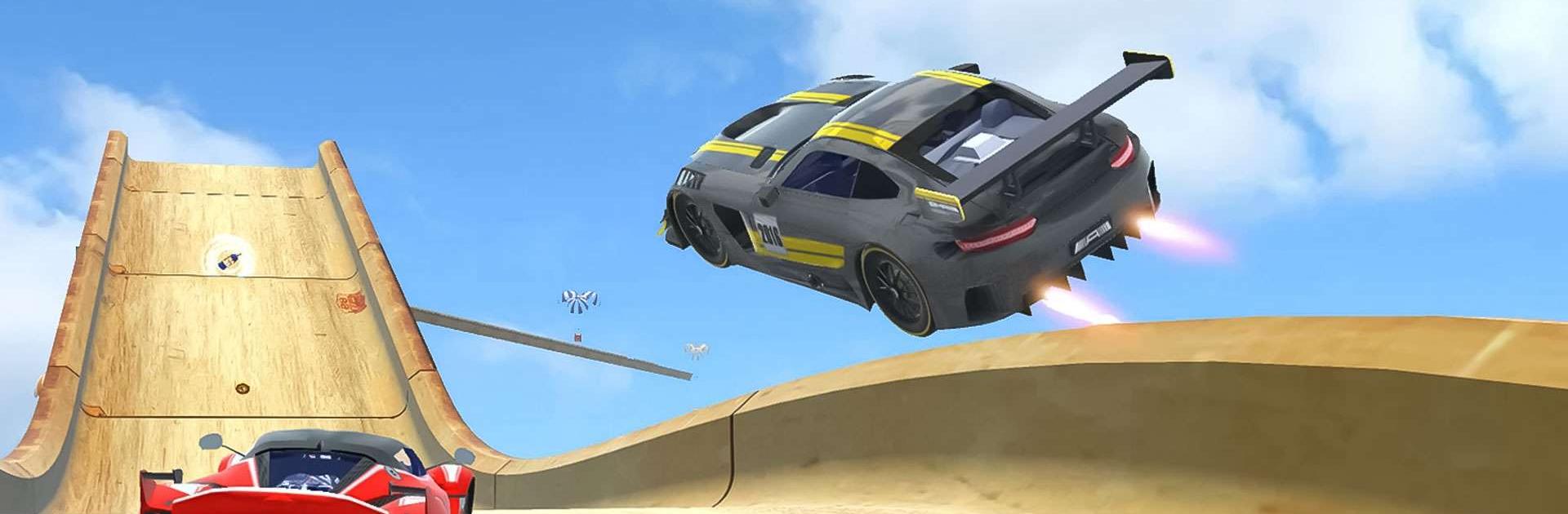 Super Hero Mega ramp Car Stunt